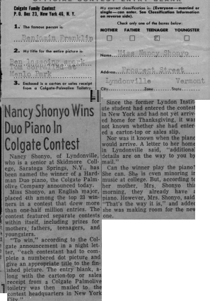 Nancy Shonyo Wins a Piano