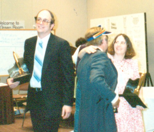 Lan after the 1992 Hugo Awards Ceremony with Rick and Nicki Lynch