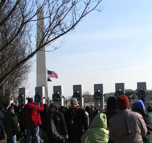 The Crowd Near the World War II Memorial