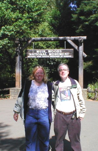 Laurie and Jim at the Entrance to Muir Woods