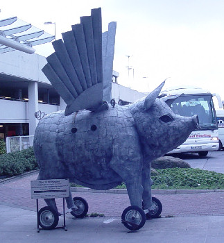 Dublin Airport:  When Pigs Fly Statue