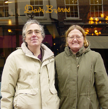 Jim and Laurie Mann in Front of Davy Byrne's